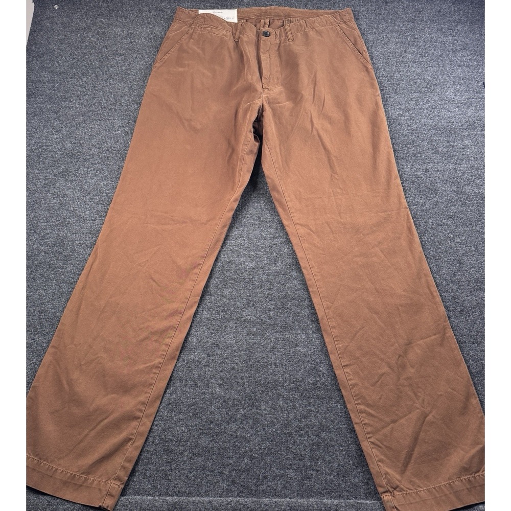 Billy Reid Pant Men's 38 Brown Standard Fit Wynn Chino Republic Twill Cotton EUC